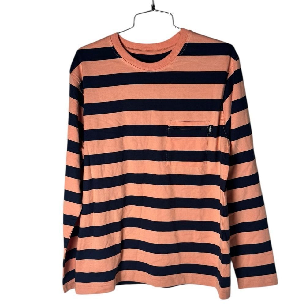 STÜSSY MALCOLM STRIPE LONGSLEEVE CREWNECK TEE S NWOT